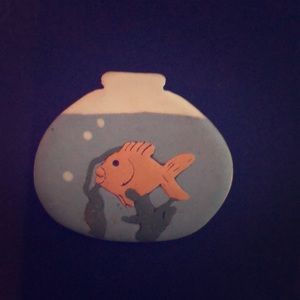 Ceramic goldfish brooch